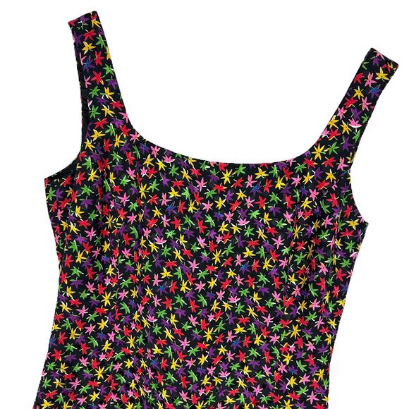 Ann Taylor x Tahari Sleeveless Printed Silk Fitted Mini Dress 80s Preppy Y2K M - Picture 3 of 6